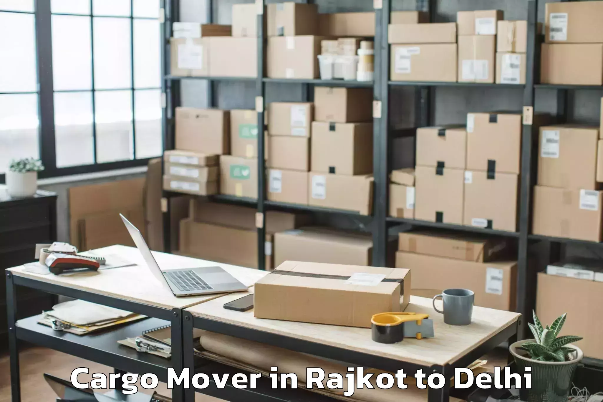 Easy Rajkot to Mgf Metropolitan Mall Delhi Cargo Mover Booking